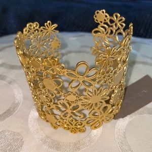 Gold over sterling silver, handcrafted bangle.